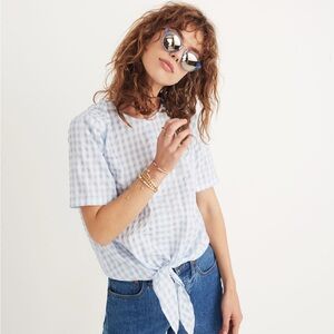 Madewell Blue Gingham Top